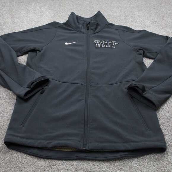 Nike Pitt Panthers Jacket Mens Small Gray Thermal Long Sleeve Full Zip NCAA Coat - Picture 2 of 13